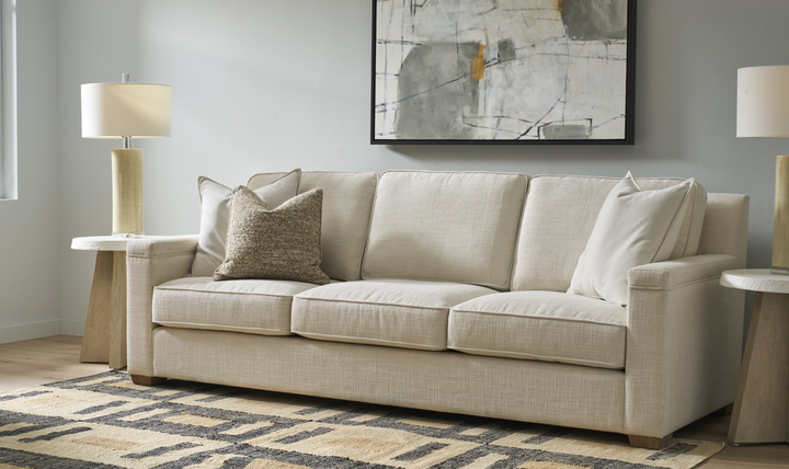 Universal Furniture Leah 3-Seater Fabric Sofa in Beige