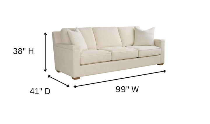 Universal Furniture Leah 3-Seater Fabric Sofa in Beige