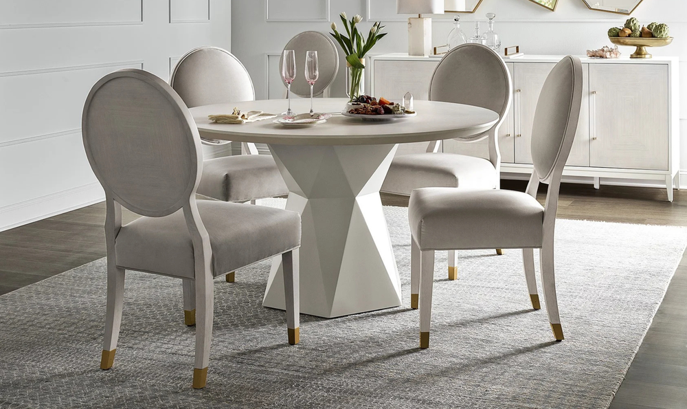 Universal Furniture Love Joy Bliss Oval Side Chair in White-Jennifer Furniture