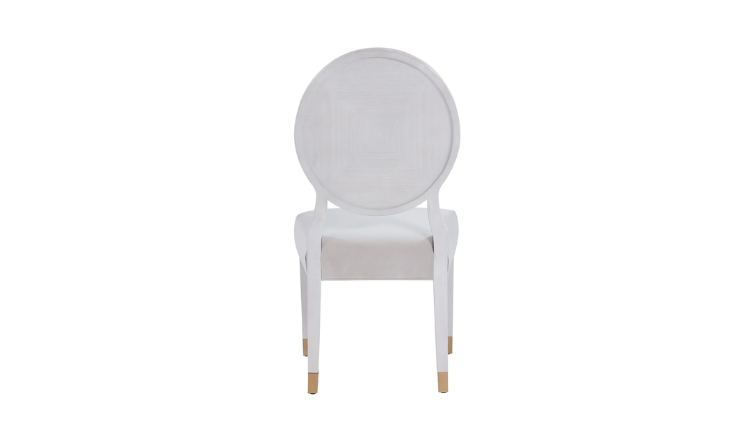 Universal Furniture Love Joy Bliss Oval Side Chair in White-Jennifer Furniture