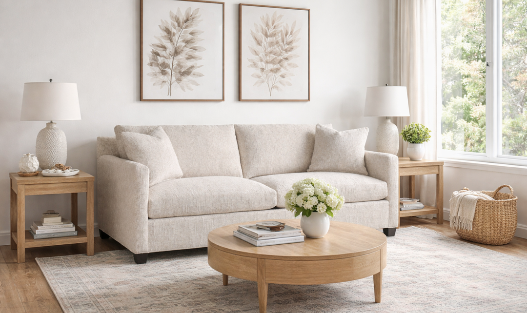 Universal Furniture Mebane Rani Artic Fabric Sofa