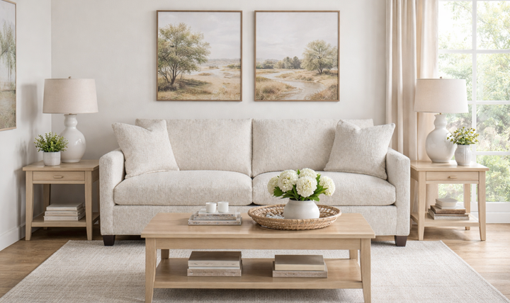 Universal Furniture Mebane Rani Artic Fabric Sofa