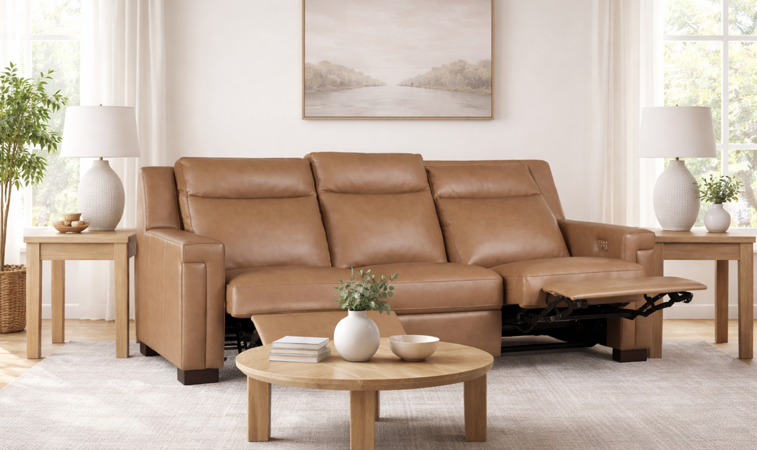 Universal Furniture Mixon 3-Seater Leather Dual Power Motion Sofa