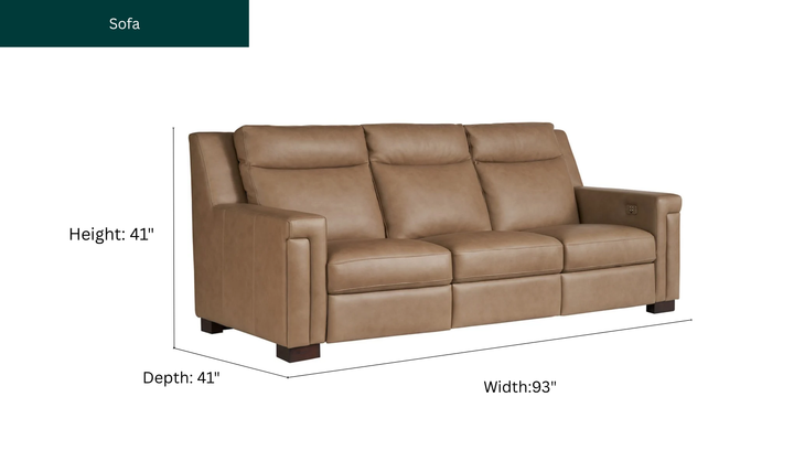 Universal Furniture Mixon 3-Seater Leather Dual Power Motion Sofa