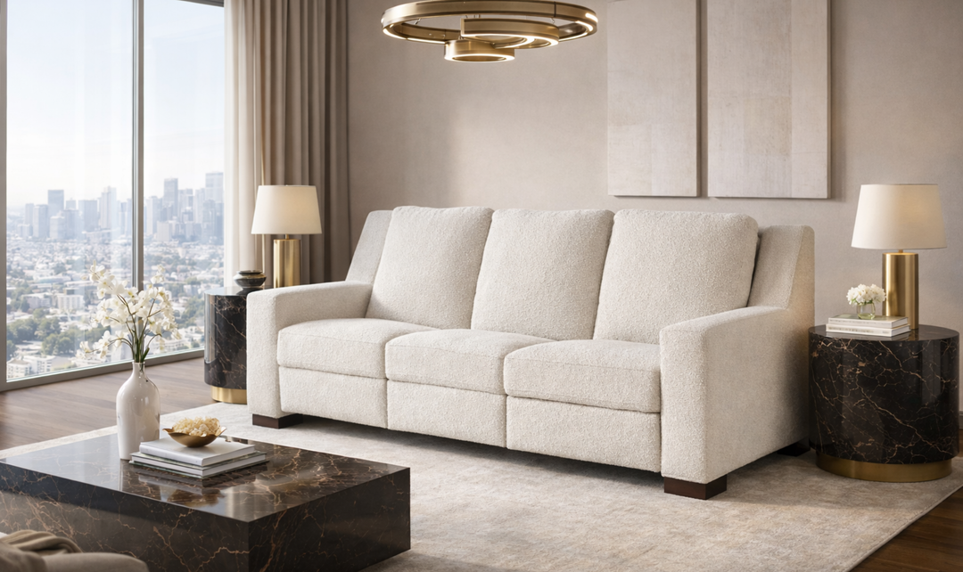 Universal Furniture Rhodes 3-Seater Power Recliner Fabric Sofa in Snow-Jennifer Furniture