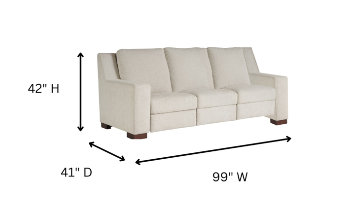 Universal Furniture Rhodes 3-Seater Power Recliner Fabric Sofa in Snow-Jennifer Furniture