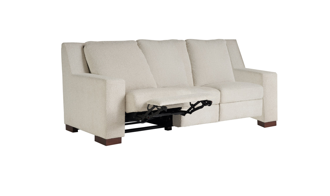 Universal Furniture Rhodes 3-Seater Power Recliner Fabric Sofa in Snow