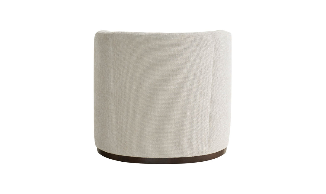 Universal Furniture Sara Curved Fabric Swivel Chair in White-Jennifer Furniture