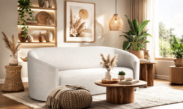 Universal Furniture Serenity 3-Seater Fabric Sofa in White