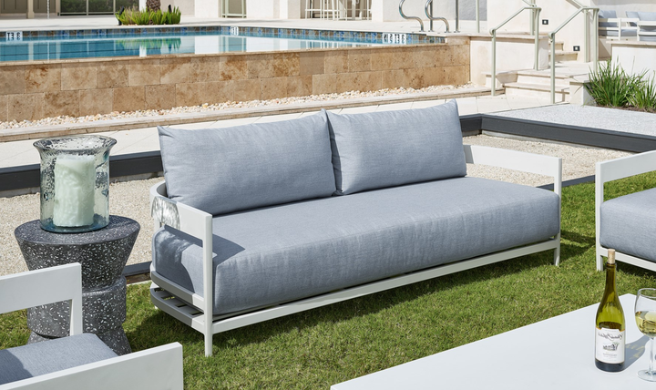 Universal Furniture South Beach Sofa With Light Gray Oversized Seat Cushions