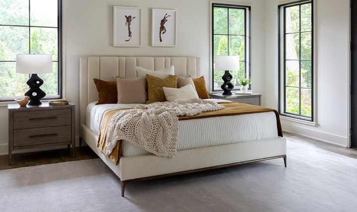 Universal Furniture Summerland Upholstered Bed in White
