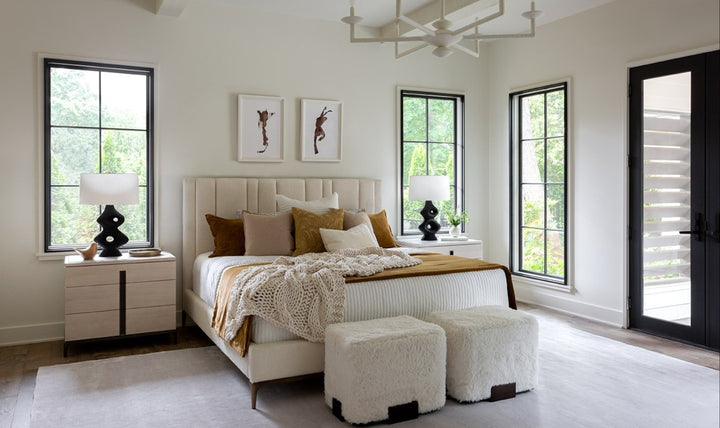 Universal Furniture Summerland Upholstered Bed in White-Jennifer Furniture