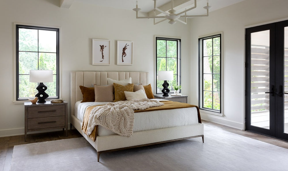 Universal Furniture Summerland Upholstered Bed in White-Jennifer Furniture