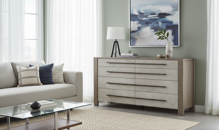 Universal Furniture Vista Wooden Drawer Dresser With Weathered Oak-jennifer furniture