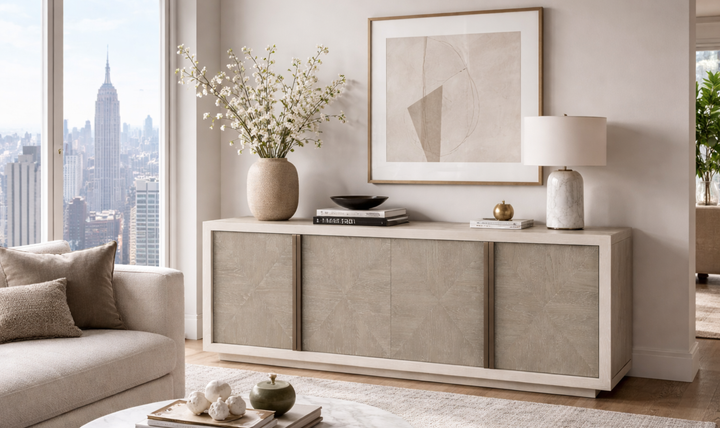 Universal Furniture Wooden Brinkley Credenza in brown