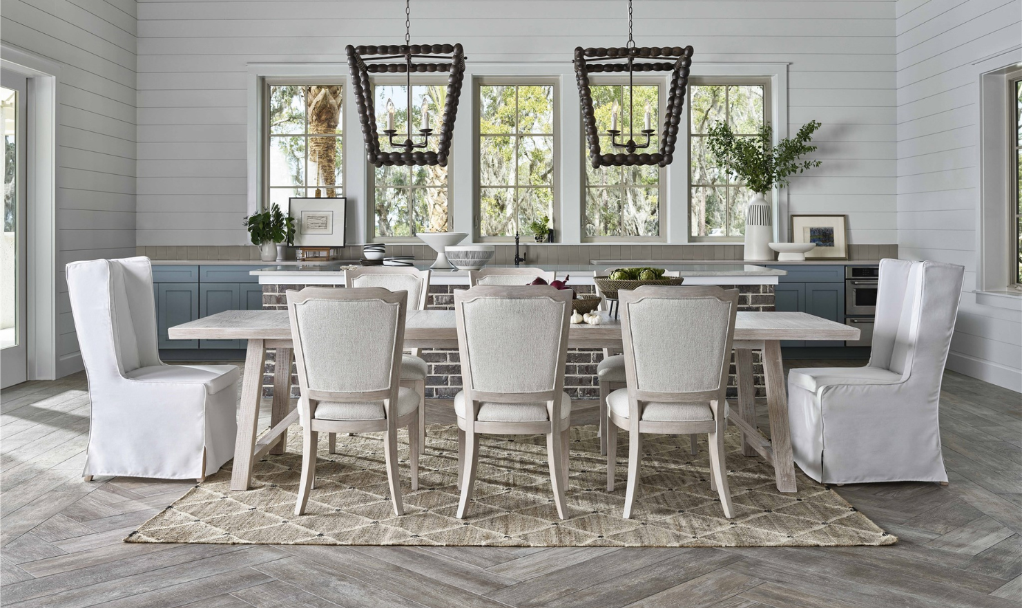 Universal Furniture Getaway Rectangular Wooden Dining Table With Rustic Oak Finish