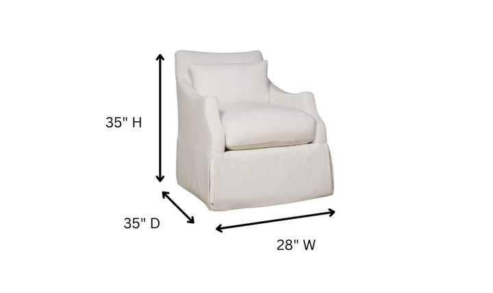 Universal Margaux Swivel Fabric Accent Chair in White