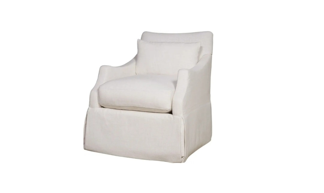 Universal Margaux Swivel Fabric Accent Chair in White
