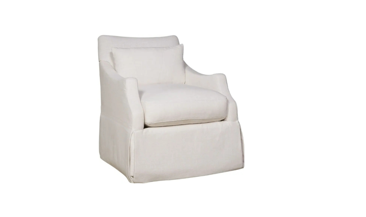 Universal Margaux Swivel Fabric Accent Chair in White