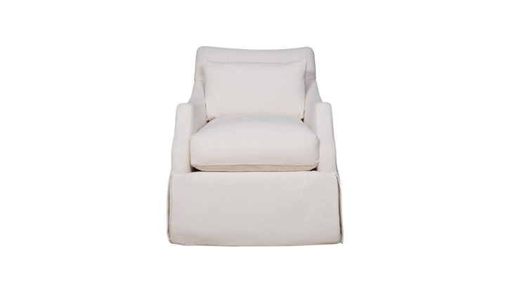 Universal Margaux Swivel Fabric Accent Chair in White