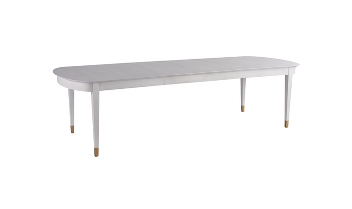 Universal Furniture Marion Wood Dining Table with Soft Gold Metal Caps
