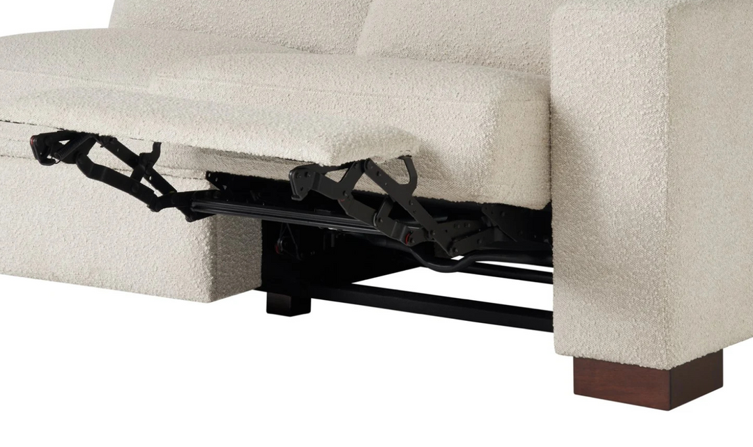 Universal Furniture Rhodes Fabric RAF Power Recliner Loveseat in Snow