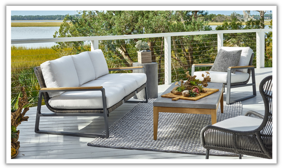 Universal San Clemente Sofa With Carbon Aluminum-jennifer furniture