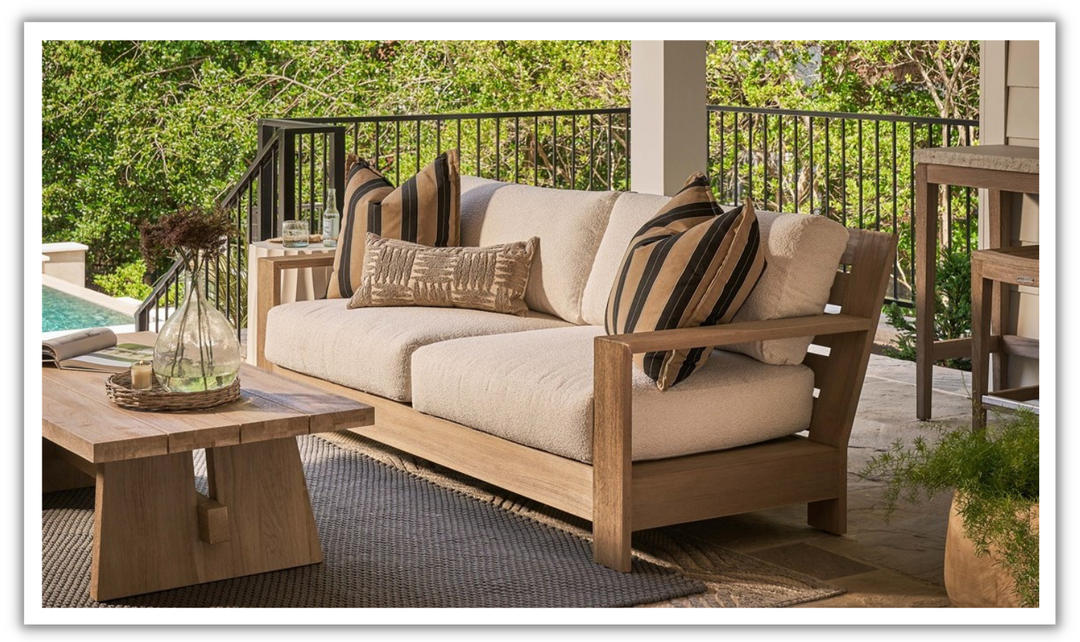 Universal Saratoga Sofa With Weathered Teak Finish-jennifer furniture