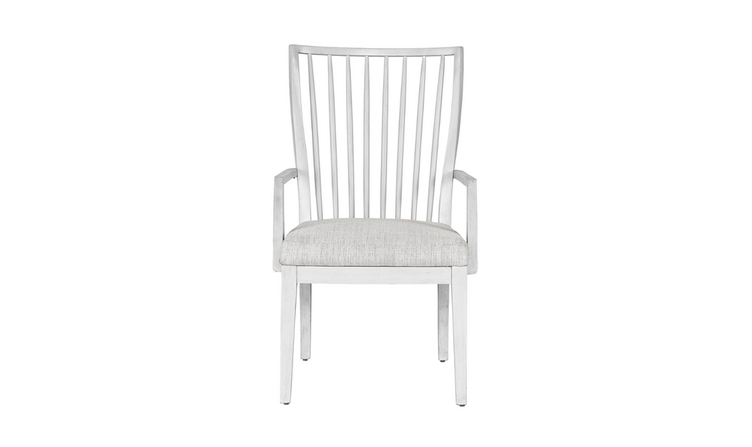 Universal Furniture Bowen Gray Wooden Arm Chair with Upholstered Seat Cushion