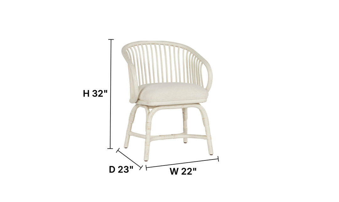 Universal Furniture Aruba Rattan White Wooden Stationary Chair-Jennifer Furniture