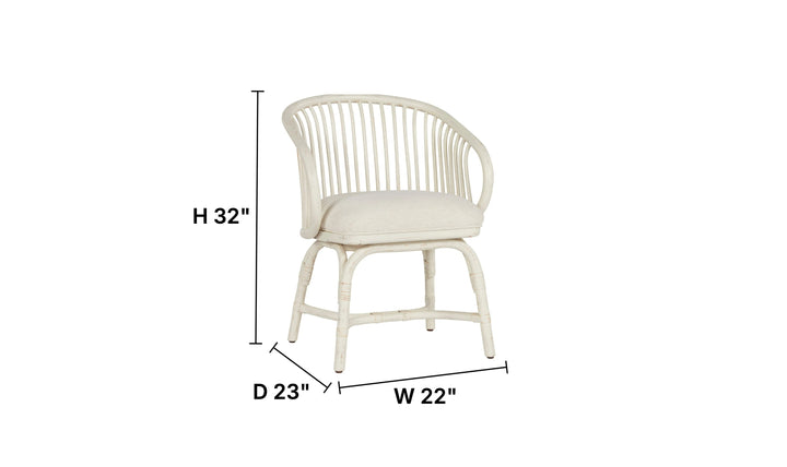 Universal Furniture Aruba Rattan White Wooden Stationary Chair-Jennifer Furniture