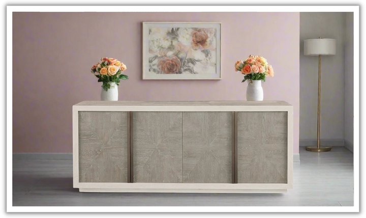 Universal Furniture Brinkley 4-door Wooden Brown Credenza with Two Adjustable Shelves