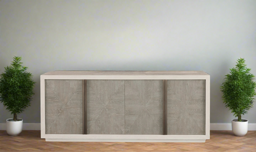 Universal Furniture Brinkley 4-door Wooden Brown Credenza with Two Adjustable Shelves
