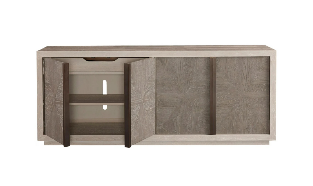 Universal Furniture Brinkley 4-door Wooden Brown Credenza with Two Universal Furniture Brinkley 4-door Wooden Brown Credenza with Two