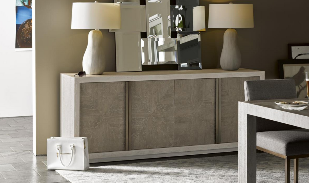 Universal Furniture Brinkley 4-door Wooden Brown Credenza with Two Adjustable Shelves