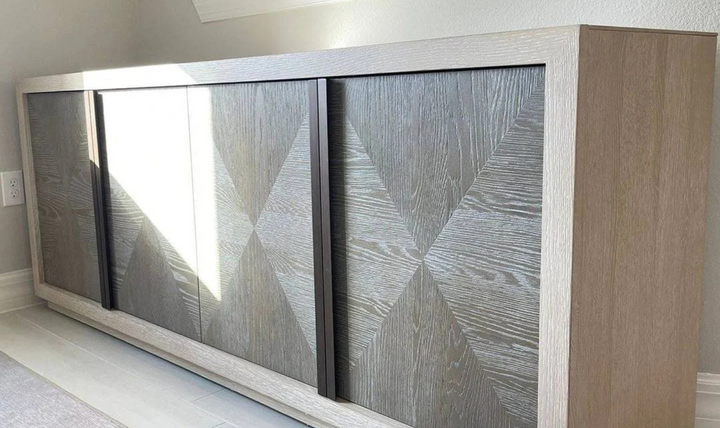 Universal Furniture Brinkley 4-door Wooden Brown Credenza with Two Adjustable Shelves