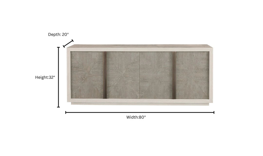 Universal Furniture Brinkley 4-door Wooden Brown Credenza with Two Adjustable Shelves