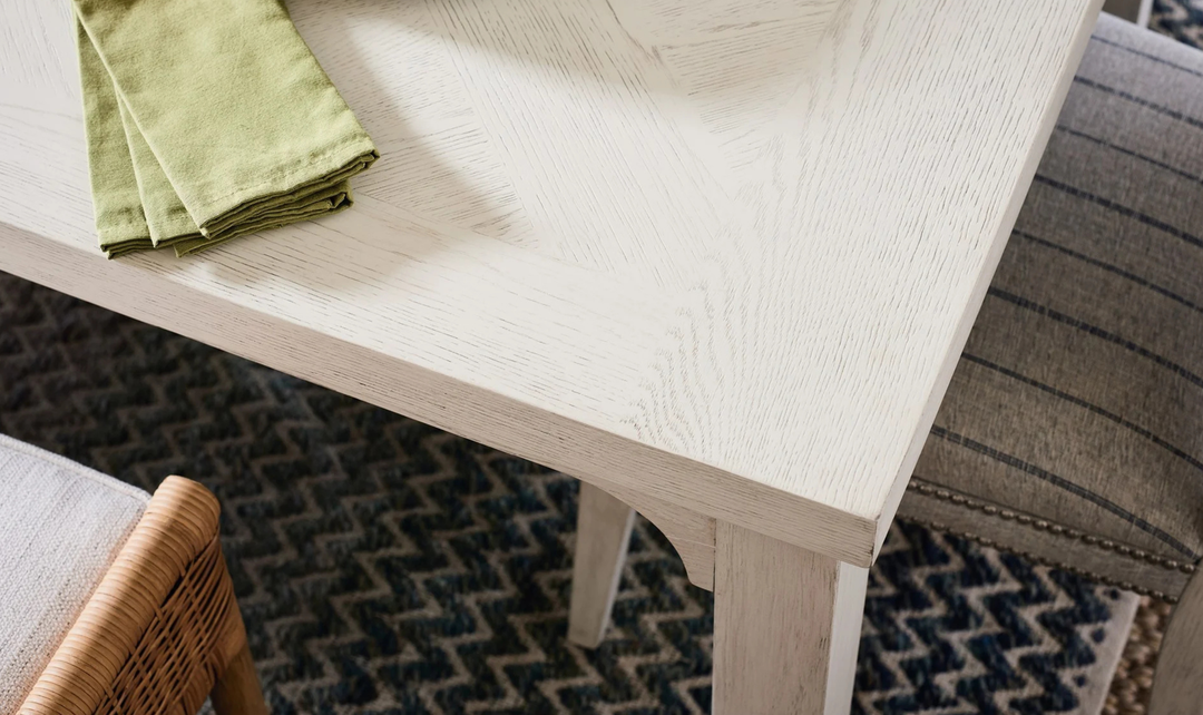Universal Furniture Homecoming Expendable Dining Table in White