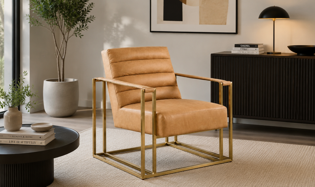 Universal Furniture Jensen Sandstone Leather Accent Chair-Jennifer Furniture