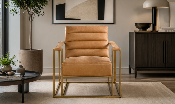 Universal Furniture Jensen Sandstone Leather Accent Chair-Jennifer Furniture