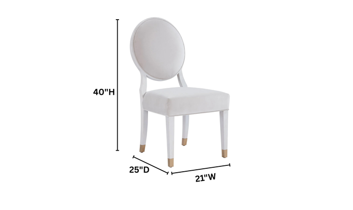 Universal Furniture Love Joy Bliss Oval Side Chair in White-Jennifer Furniture