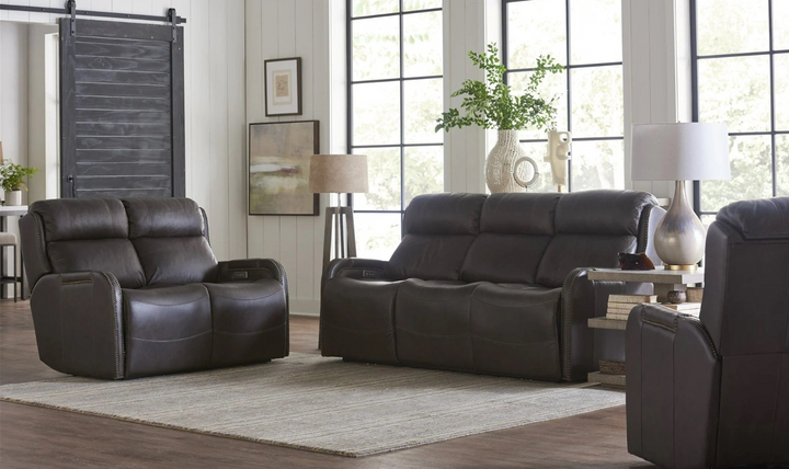 Universal Furniture Mayfield 3-Seater Leather Power-Reclining Sofa in Brown-jenniferfurniture