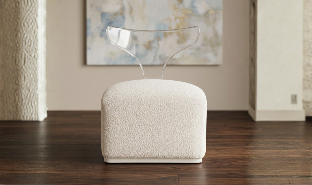 Universal Furniture Mirissa Acrylic Back Swivel Chair in Canberra Ivory
