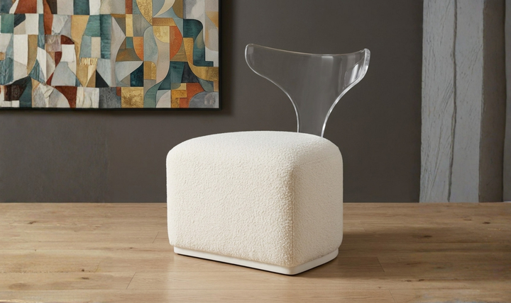 Universal Furniture Mirissa Acrylic Back Swivel Chair in Canberra Ivory