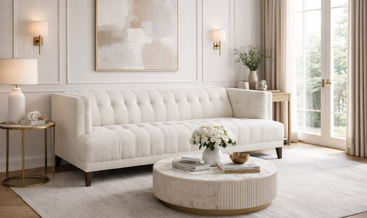 Universal Furniture Paxton 3-Seater Ivory Fabric  Sofa