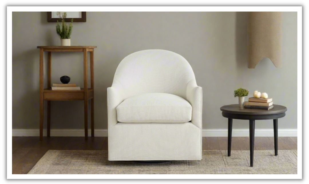 Universal Furniture Roscoe Swivel Chair in White- Jennifer Furniture