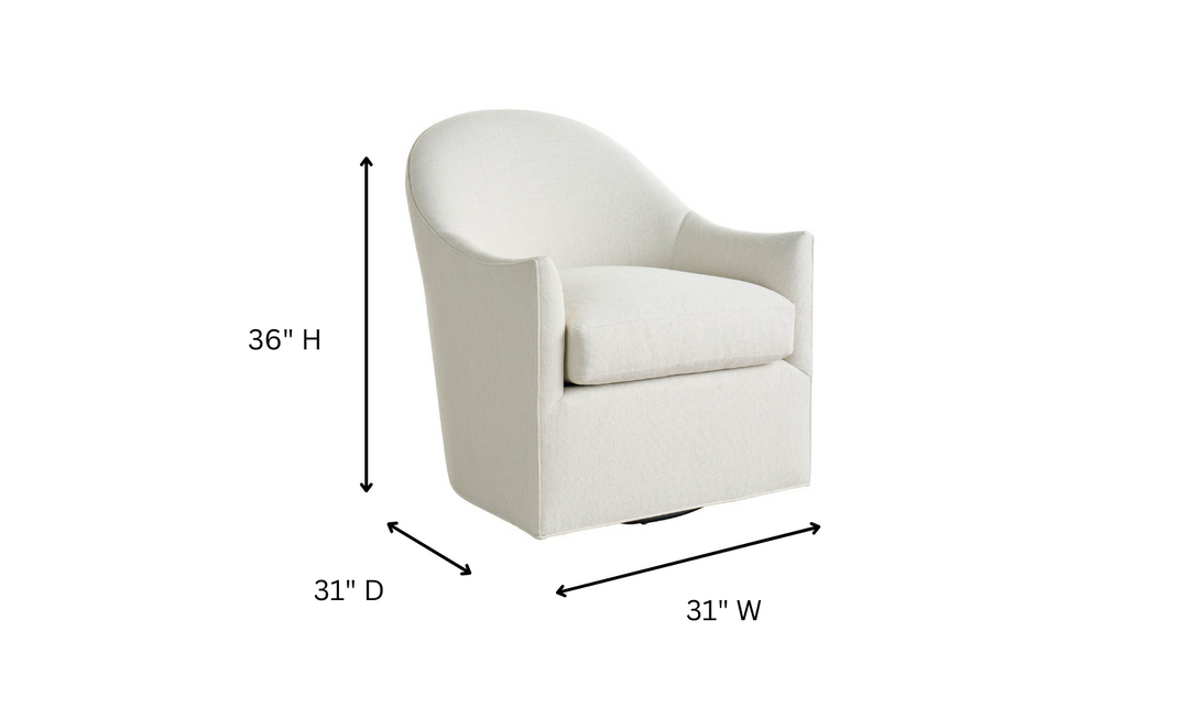 Universal Furniture Roscoe Swivel Chair in White- Jennifer Furniture