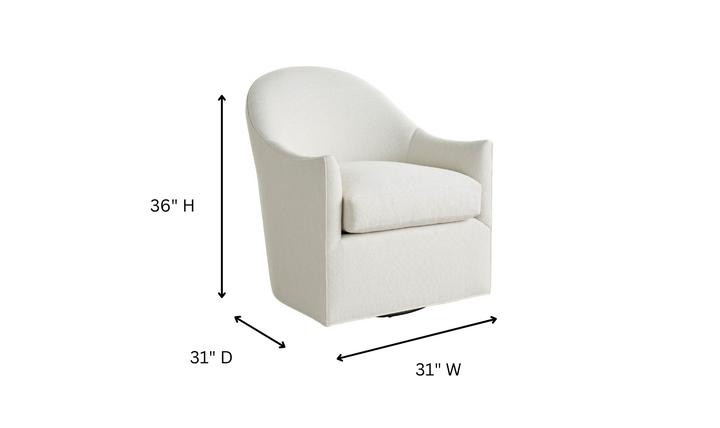 Universal Furniture Roscoe Swivel Chair in White- Jennifer Furniture