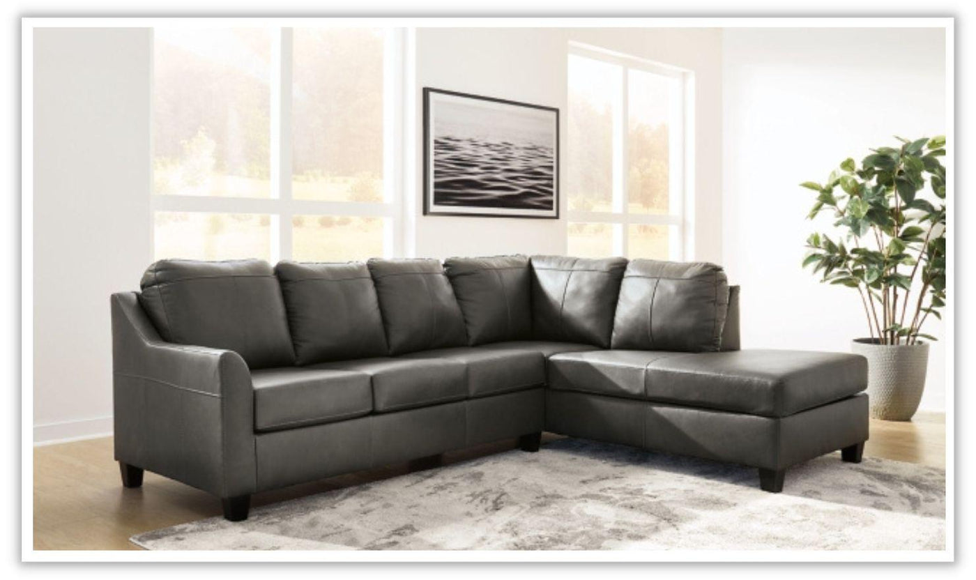 Valderno L-shaped Leather Sectional Sofa