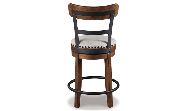 Valebeck Counter Height Wooden Bar Stool with Curved Back